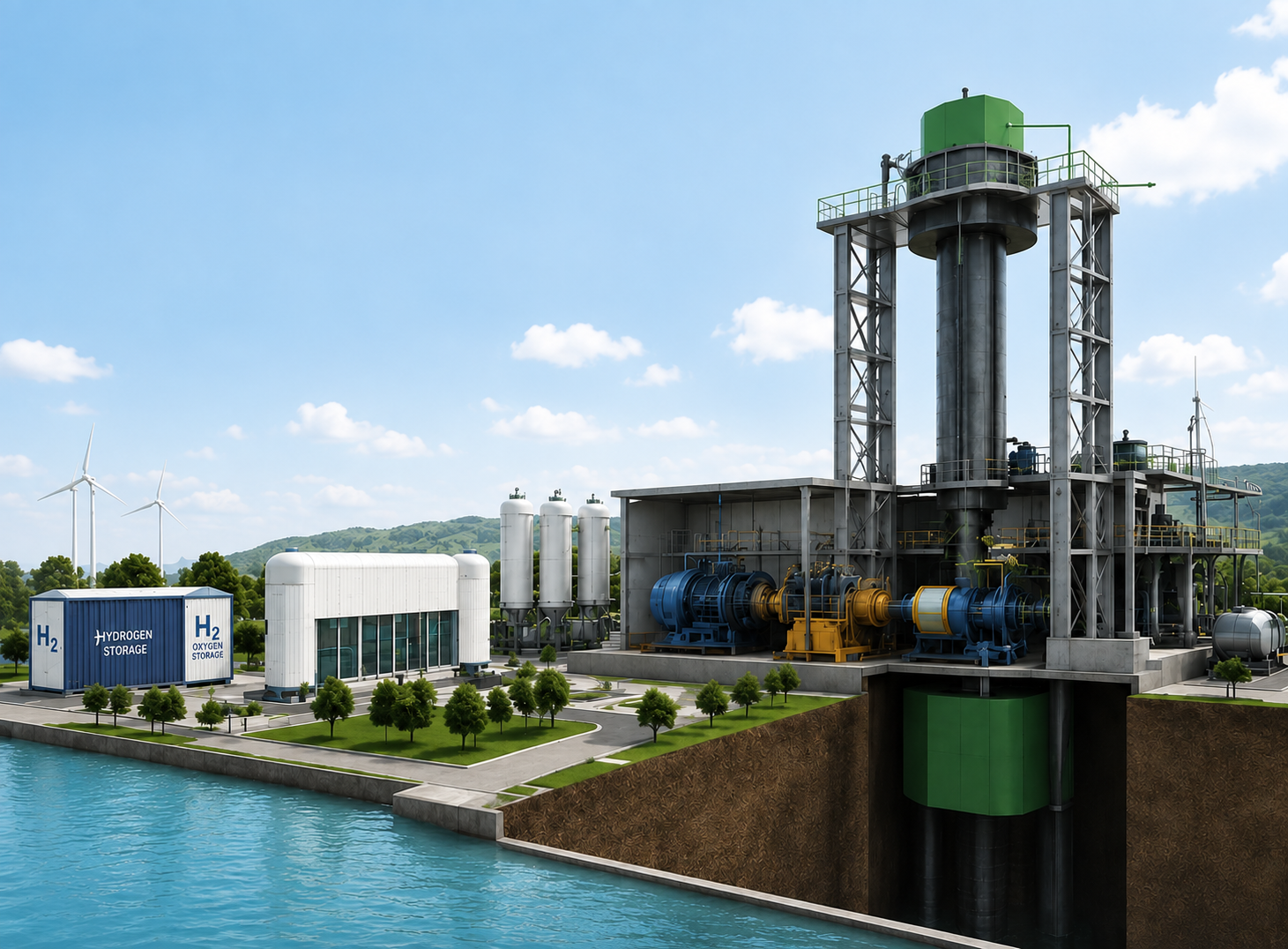 Sundar Gurutva Gravity Hydrogen Power Generator Plant Layout